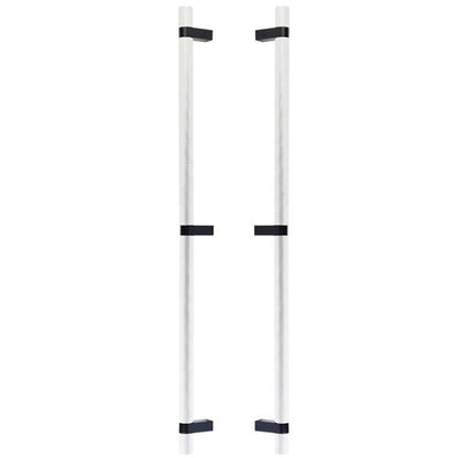 Emtek - Back to Back, Select Bar Appliance Pull 24 Inch C-C, Rectangular Bar Stem, Knurled Bar