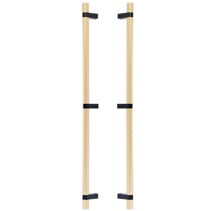 Emtek - Glass Shower Door Back to Back, Select Bar Appliance Pull 24 Inch C-C, Rectangular Bar Stem, Knurled Bar