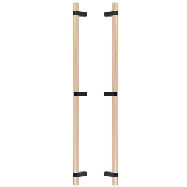 Emtek - Glass Shower Door Back to Back, Select Bar Appliance Pull 24 Inch C-C, Rectangular Bar Stem, Smooth Bar