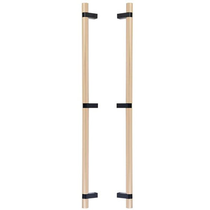 Emtek - Glass Shower Door Back to Back, Select Bar Appliance Pull 24 Inch C-C, Rectangular Bar Stem, Smooth Bar