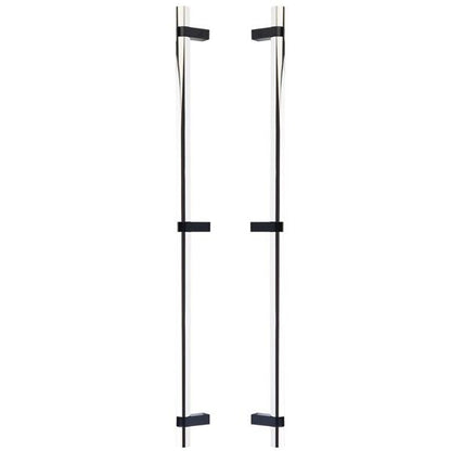 Emtek - Glass Shower Door Back to Back, Select Bar Appliance Pull 24 Inch C-C, Rectangular Bar Stem, Smooth Bar