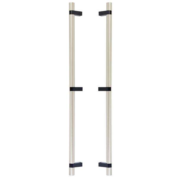 Emtek - Glass Shower Door Back to Back, Select Bar Appliance Pull 24 Inch C-C, Rectangular Bar Stem, Smooth Bar