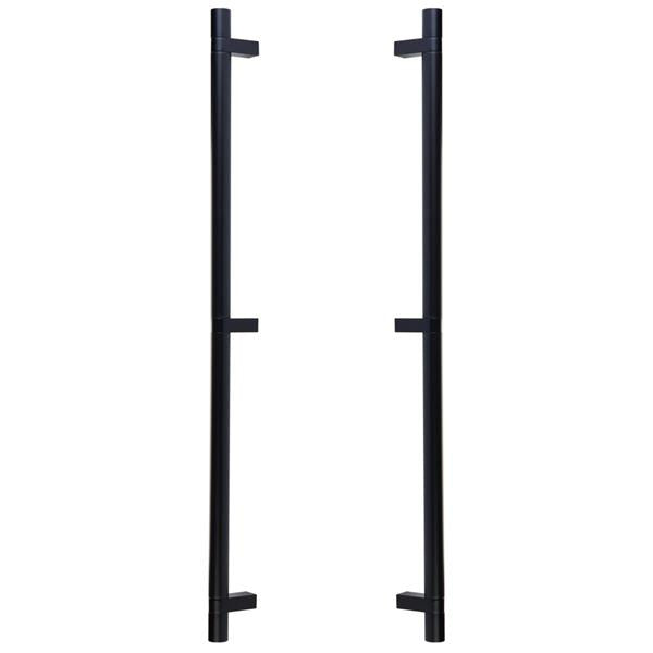 Emtek - Glass Shower Door Back to Back, Select Bar Appliance Pull 24 Inch C-C, Rectangular Bar Stem, Smooth Bar