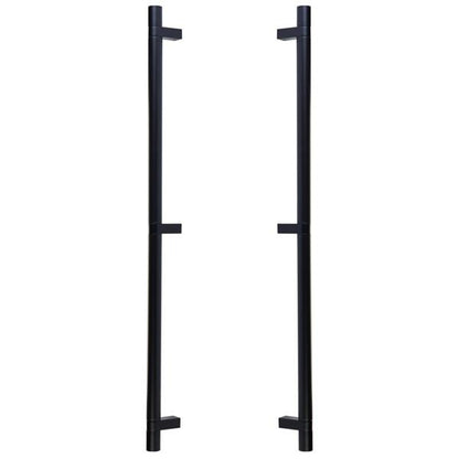 Emtek - Glass Shower Door Back to Back, Select Bar Appliance Pull 24 Inch C-C, Rectangular Bar Stem, Smooth Bar