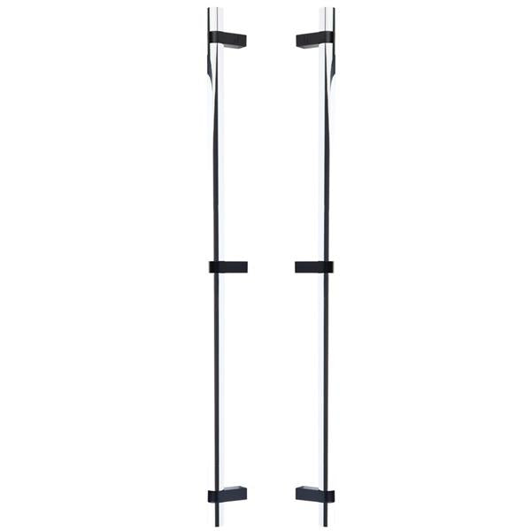 Emtek - Glass Shower Door Back to Back, Select Bar Appliance Pull 24 Inch C-C, Rectangular Bar Stem, Smooth Bar