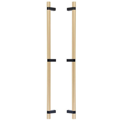 Emtek - Glass Shower Door Back to Back, Select Bar Appliance Pull 24 Inch C-C, Rectangular Bar Stem, Smooth Bar