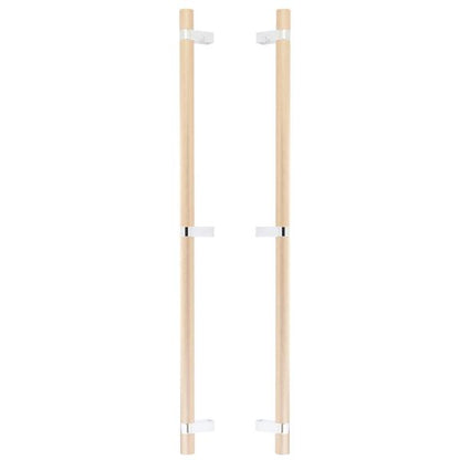 Emtek - Glass Shower Door Back to Back, Select Bar Appliance Pull 24 Inch C-C, Rectangular Bar Stem, Knurled Bar