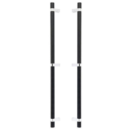 Emtek - Glass Shower Door Back to Back, Select Bar Appliance Pull 24 Inch C-C, Rectangular Bar Stem, Knurled Bar