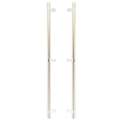 Emtek - Glass Shower Door Back to Back, Select Bar Appliance Pull 24 Inch C-C, Rectangular Bar Stem, Knurled Bar