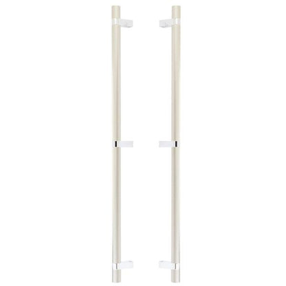 Emtek - Glass Shower Door Back to Back, Select Bar Appliance Pull 24 Inch C-C, Rectangular Bar Stem, Knurled Bar