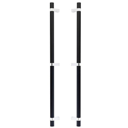 Emtek - Glass Shower Door Back to Back, Select Bar Appliance Pull 24 Inch C-C, Rectangular Bar Stem, Knurled Bar
