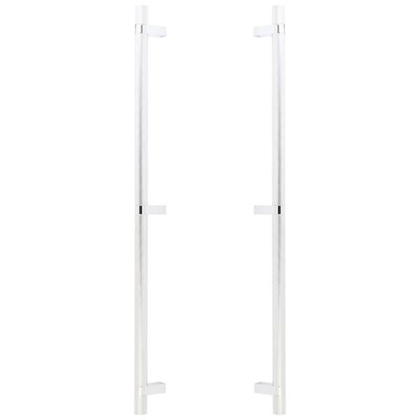 Emtek - Glass Shower Door Back to Back, Select Bar Appliance Pull 24 Inch C-C, Rectangular Bar Stem, Knurled Bar