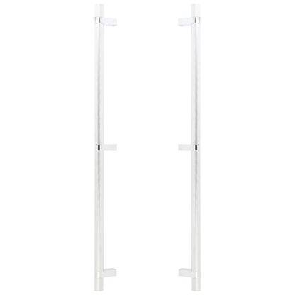 Emtek - Glass Shower Door Back to Back, Select Bar Appliance Pull 24 Inch C-C, Rectangular Bar Stem, Knurled Bar