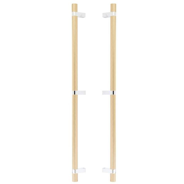 Emtek - Glass Shower Door Back to Back, Select Bar Appliance Pull 24 Inch C-C, Rectangular Bar Stem, Knurled Bar