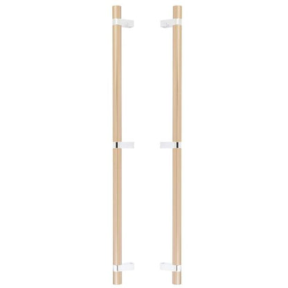 Emtek - Glass Shower Door Back to Back, Select Bar Appliance Pull 24 Inch C-C, Rectangular Bar Stem, Smooth Bar