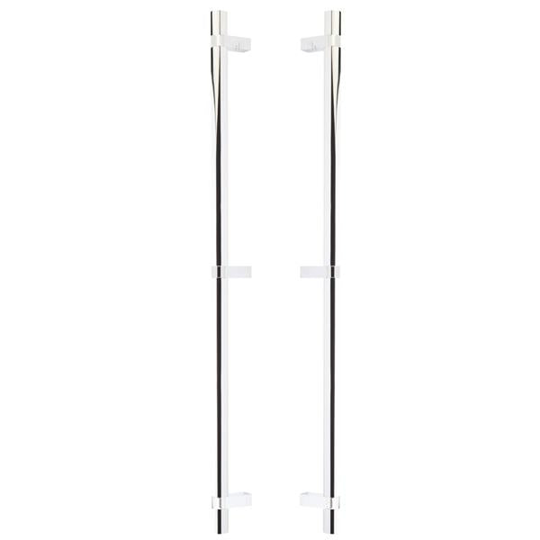Emtek - Glass Shower Door Back to Back, Select Bar Appliance Pull 24 Inch C-C, Rectangular Bar Stem, Smooth Bar