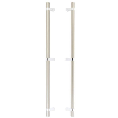 Emtek - Glass Shower Door Back to Back, Select Bar Appliance Pull 24 Inch C-C, Rectangular Bar Stem, Smooth Bar