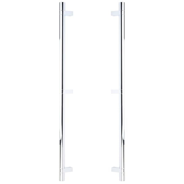 Emtek - Glass Shower Door Back to Back, Select Bar Appliance Pull 24 Inch C-C, Rectangular Bar Stem, Smooth Bar