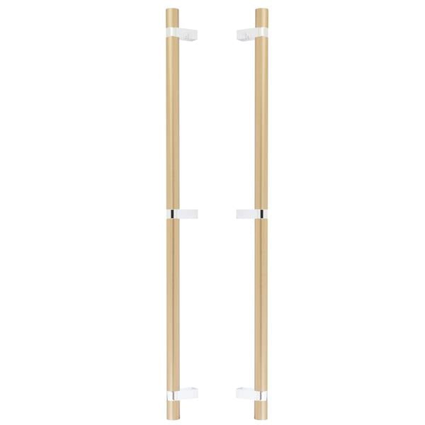 Emtek - Glass Shower Door Back to Back, Select Bar Appliance Pull 24 Inch C-C, Rectangular Bar Stem, Smooth Bar