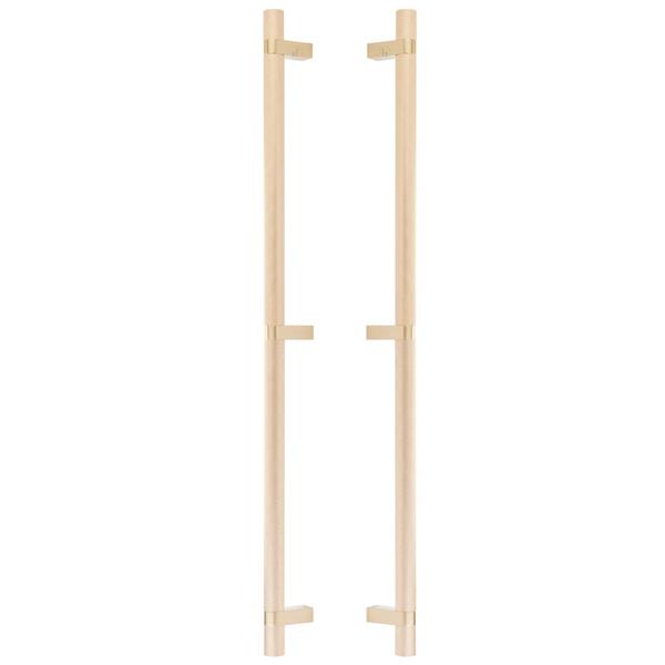 Emtek - Back to Back, Select Bar Appliance Pull 24 Inch C-C, Rectangular Bar Stem, Knurled Bar