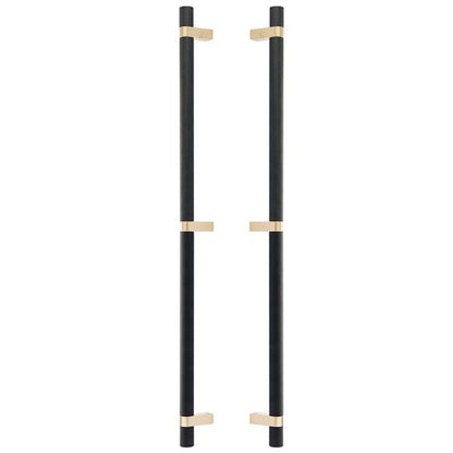 Emtek - Back to Back, Select Bar Appliance Pull 24 Inch C-C, Rectangular Bar Stem, Knurled Bar