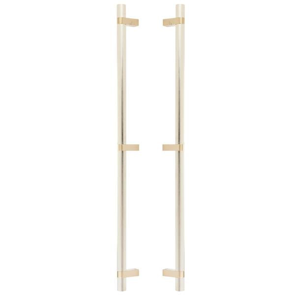 Emtek - Back to Back, Select Bar Appliance Pull 24 Inch C-C, Rectangular Bar Stem, Knurled Bar