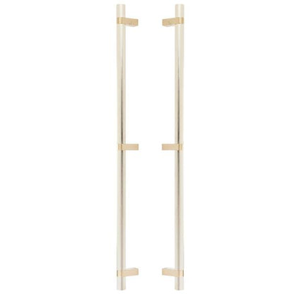 Emtek - Back to Back, Select Bar Appliance Pull 24 Inch C-C, Rectangular Bar Stem, Knurled Bar