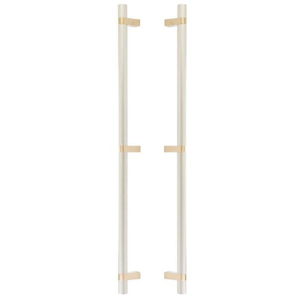 Emtek - Back to Back, Select Bar Appliance Pull 24 Inch C-C, Rectangular Bar Stem, Knurled Bar