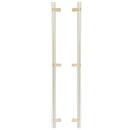 Emtek - Glass Shower Door Back to Back, Select Bar Appliance Pull 24 Inch C-C, Rectangular Bar Stem, Knurled Bar