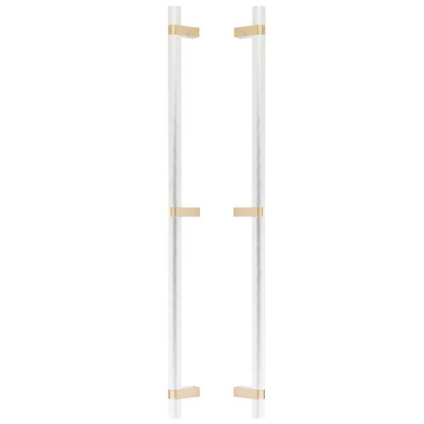 Emtek - Back to Back, Select Bar Appliance Pull 24 Inch C-C, Rectangular Bar Stem, Knurled Bar