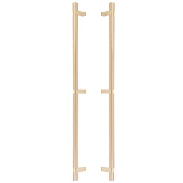 Emtek - Glass Shower Door Back to Back, Select Bar Appliance Pull 24 Inch C-C, Rectangular Bar Stem, Smooth Bar