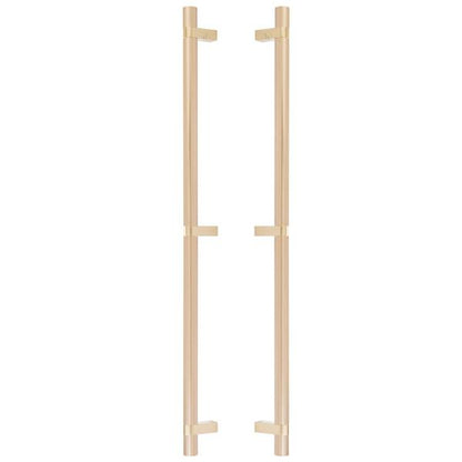 Emtek - Glass Shower Door Back to Back, Select Bar Appliance Pull 24 Inch C-C, Rectangular Bar Stem, Smooth Bar