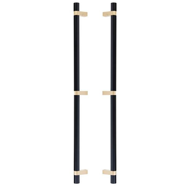 Emtek - Back to Back, Select Bar Appliance Pull 24 Inch C-C, Rectangular Bar Stem, Smooth Bar