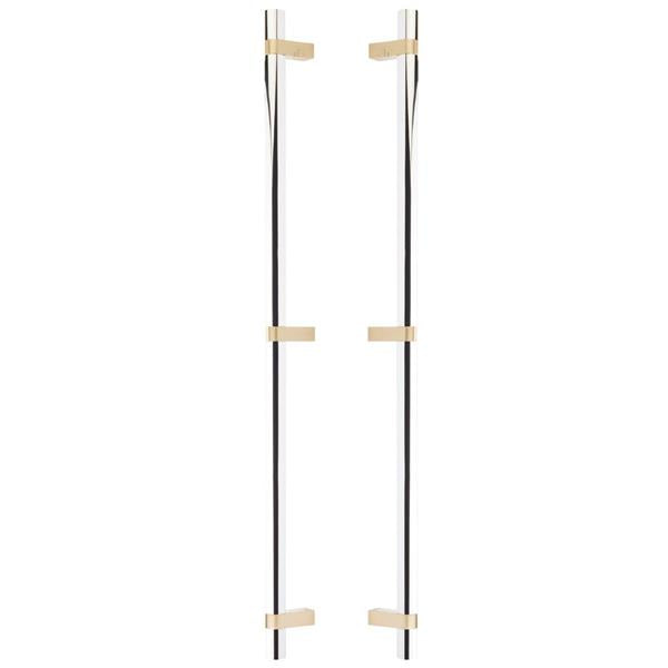Emtek - Glass Shower Door Back to Back, Select Bar Appliance Pull 24 Inch C-C, Rectangular Bar Stem, Smooth Bar