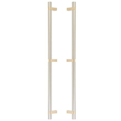 Emtek - Back to Back, Select Bar Appliance Pull 24 Inch C-C, Rectangular Bar Stem, Smooth Bar