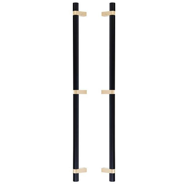 Emtek - Back to Back, Select Bar Appliance Pull 24 Inch C-C, Rectangular Bar Stem, Smooth Bar