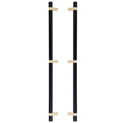 Emtek - Glass Shower Door Back to Back, Select Bar Appliance Pull 24 Inch C-C, Rectangular Bar Stem, Smooth Bar