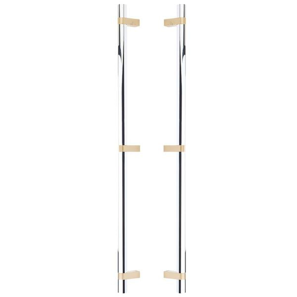 Emtek - Back to Back, Select Bar Appliance Pull 24 Inch C-C, Rectangular Bar Stem, Smooth Bar