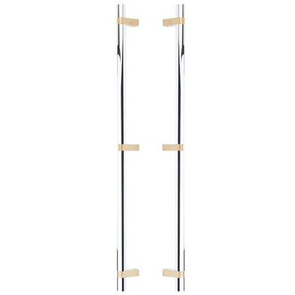 Emtek - Glass Shower Door Back to Back, Select Bar Appliance Pull 24 Inch C-C, Rectangular Bar Stem, Smooth Bar