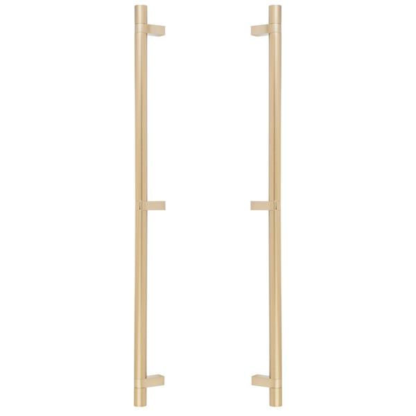 Emtek - Glass Shower Door Back to Back, Select Bar Appliance Pull 24 Inch C-C, Rectangular Bar Stem, Smooth Bar