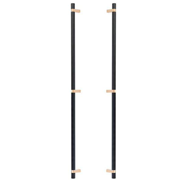 Emtek - Back to Back, Select Bar Appliance Pull 36 Inch C-C, Rectangular Bar Stem, Knurled Bar