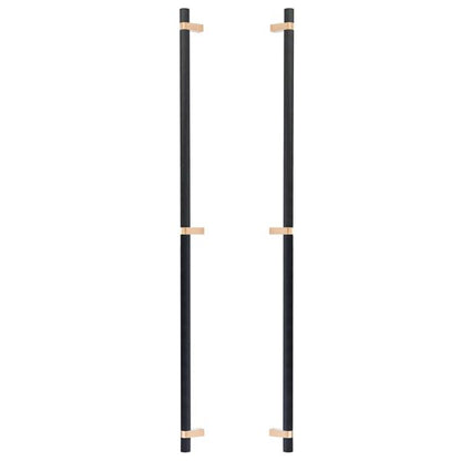 Emtek - Glass Shower Door Back to Back, Select Bar Appliance Pull 36 Inch C-C, Rectangular Bar Stem, Knurled Bar
