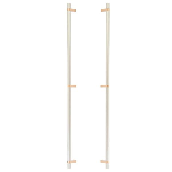 Emtek - Back to Back, Select Bar Appliance Pull 36 Inch C-C, Rectangular Bar Stem, Knurled Bar