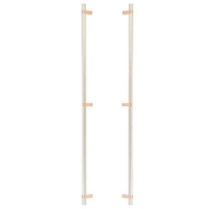 Emtek - Glass Shower Door Back to Back, Select Bar Appliance Pull 36 Inch C-C, Rectangular Bar Stem, Knurled Bar