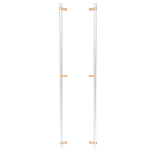 Emtek - Back to Back, Select Bar Appliance Pull 36 Inch C-C, Rectangular Bar Stem, Knurled Bar
