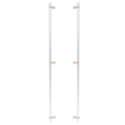 Emtek - Glass Shower Door Back to Back, Select Bar Appliance Pull 36 Inch C-C, Rectangular Bar Stem, Knurled Bar