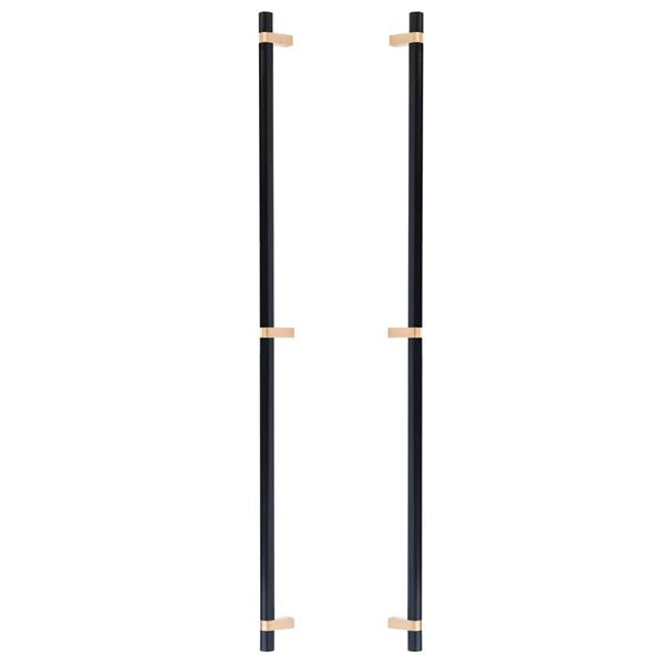 Emtek - Glass Shower Door Back to Back, Select Bar Appliance Pull 36 Inch C-C, Rectangular Bar Stem, Smooth Bar