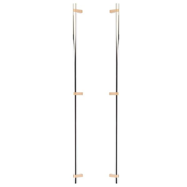 Emtek - Glass Shower Door Back to Back, Select Bar Appliance Pull 36 Inch C-C, Rectangular Bar Stem, Smooth Bar