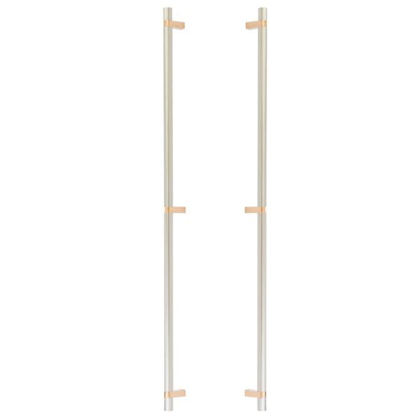 Emtek - Glass Shower Door Back to Back, Select Bar Appliance Pull 36 Inch C-C, Rectangular Bar Stem, Smooth Bar