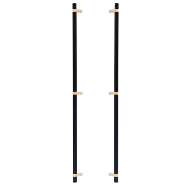 Emtek - Glass Shower Door Back to Back, Select Bar Appliance Pull 36 Inch C-C, Rectangular Bar Stem, Smooth Bar